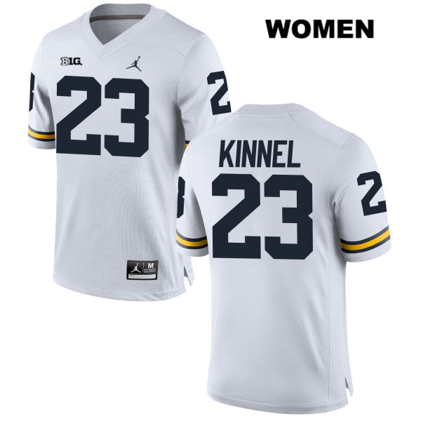 Women's NCAA Michigan Wolverines Tyree Kinnel #23 White Jordan Brand Authentic Stitched Football College Jersey PW25J28DC